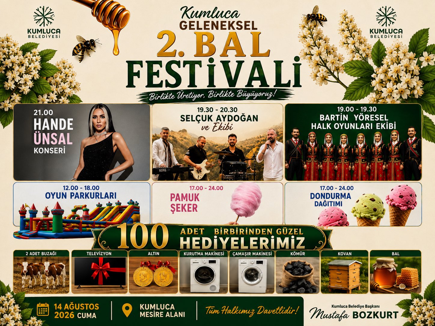 Kumluca’da bal festivali coşkusu 14 ağustos’ta yaşanacak