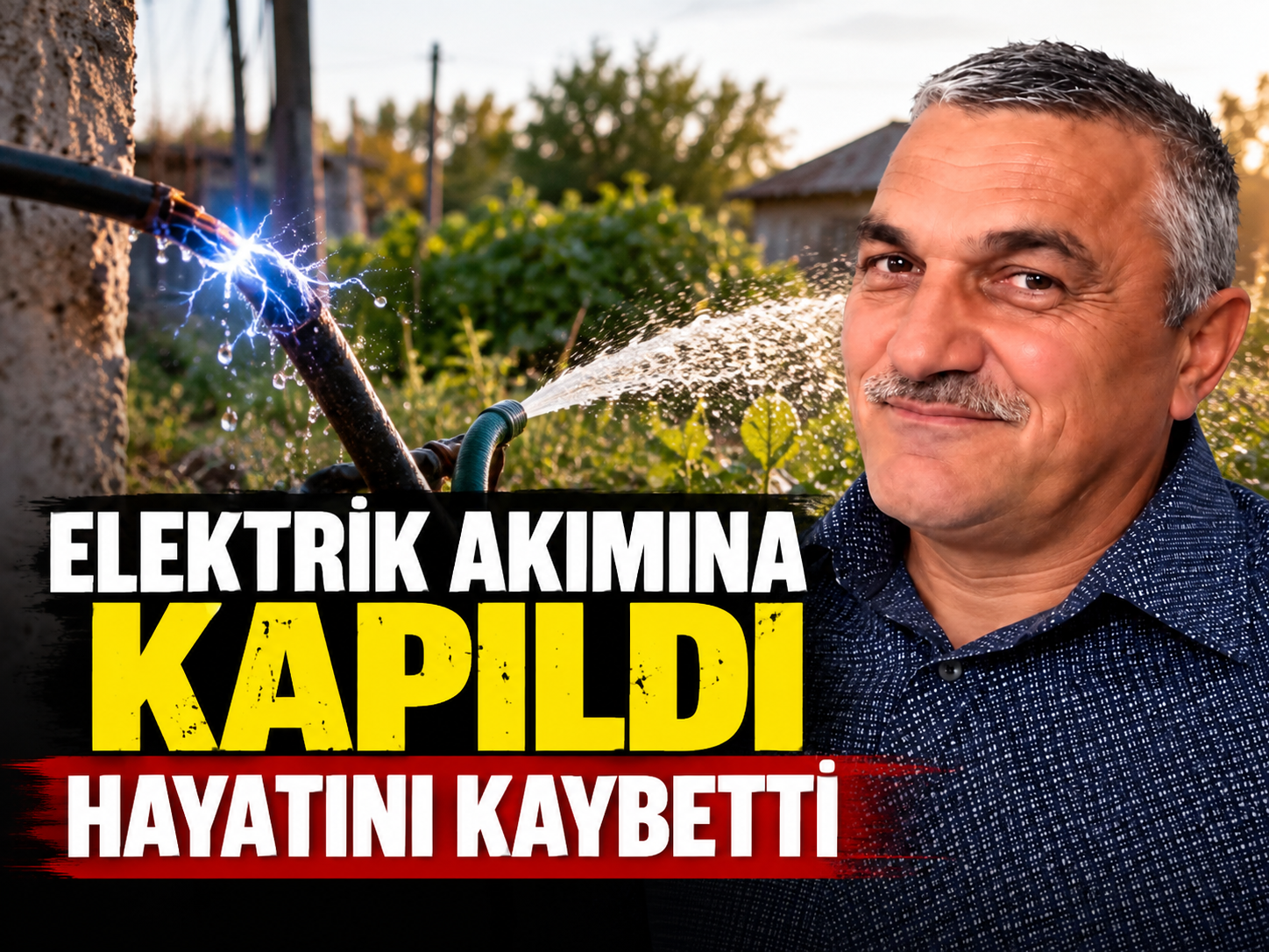 Bahçesini sularken elektrik akımına kapıldı