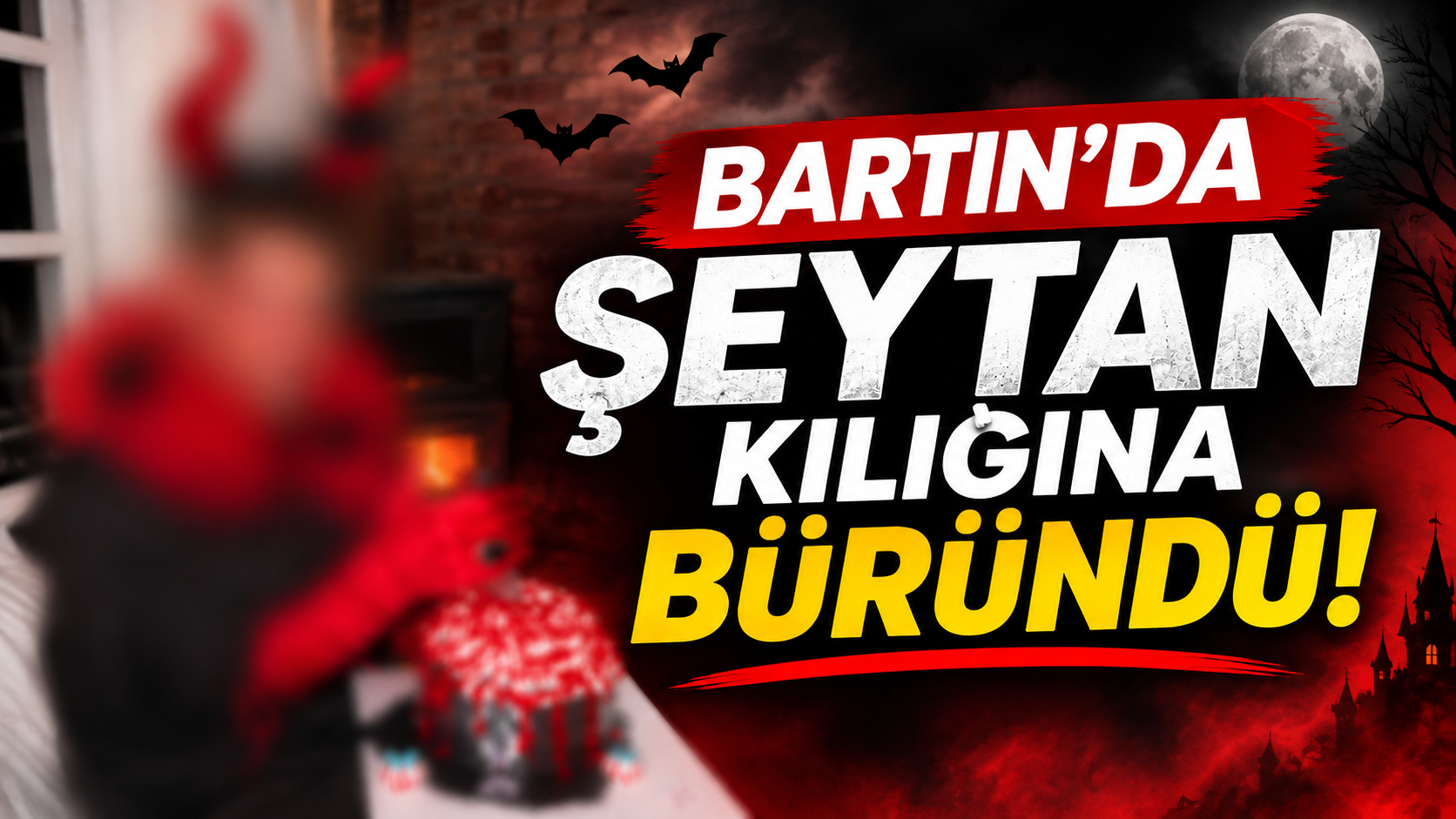 Bartın’da şeytan kılığına büründü