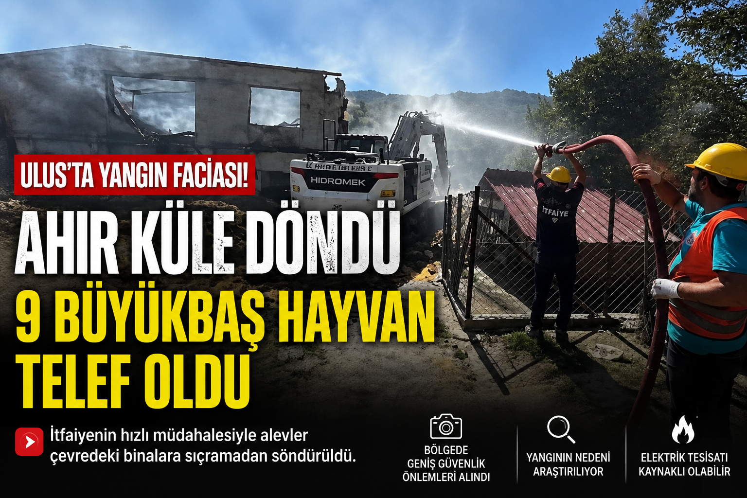 Bartın’da yürek burkan yangın
