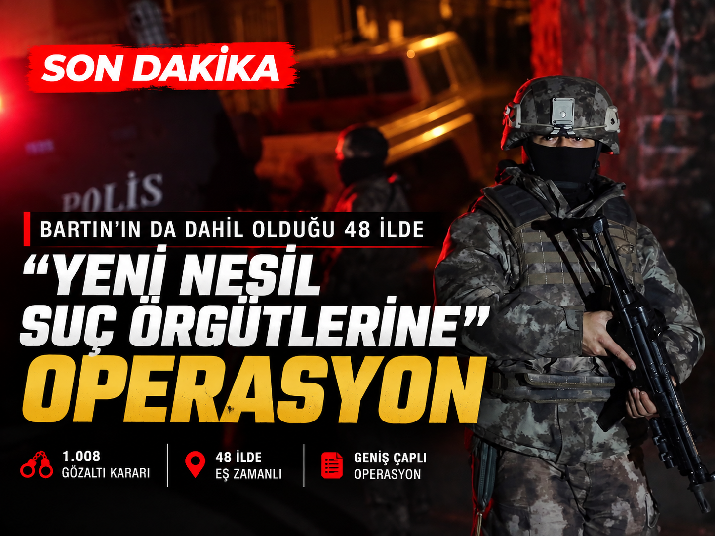 Yeni nesil suç örgütlerine büyük darbe: Bartın da operasyon kapsamında